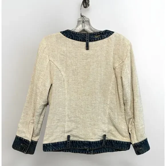 Dolce & Gabbana Jacket Denim Linen Leopard Italy Women's Eu 40 US 6 - Picture 11 of 16